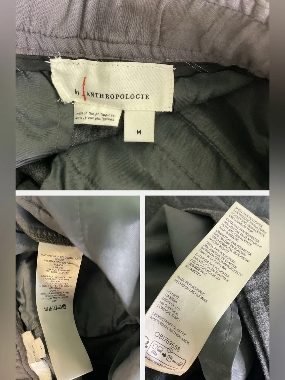 Anthropologie Melange Gray Wide Leg Trousers Size M - Picture 15 of 16